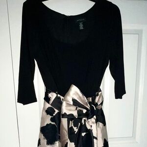 R&M Richards Hi-Lo Black and Champagne Dress Womens 12